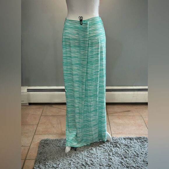 Green LOFT Outlet Striped Maxi Skirt Size L EUC - Picture 2 of 5